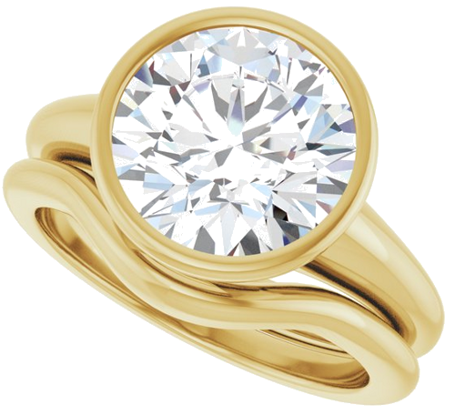 Sužadėtuvių Žiedas „Bezel-Set Solitaire“ 14k yellow gold Round 10mm (10)