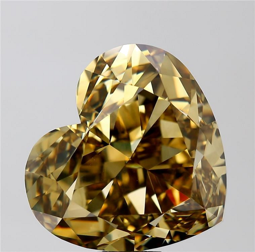 27.06 carat Fancy Dark Brown Greenish Yellow-SI1 Natūralus Heart Deimantas (1)