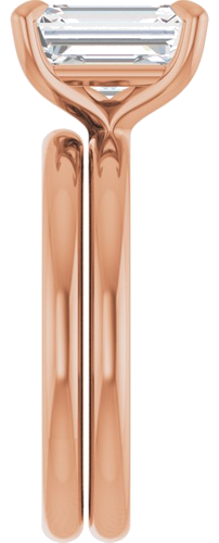 Sužadėtuvių Žiedas „Solitaire“ 585 Rožinis Aukso Emerald 9mm x 7mm (9)