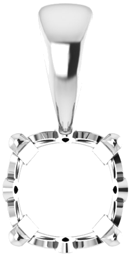 Pakabukas „Solitaire Scroll Setting®“ 585 Baltojo Aukso Cushion 6mm (1)