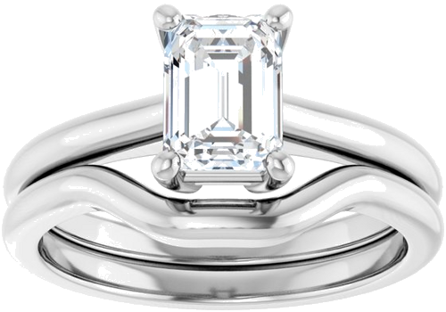 Sužadėtuvių Žiedas „V-End Prong“ 950 Platinos Emerald 7mm x 5mm (8)