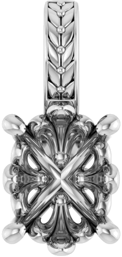 Sterling Silver  8x6 mm Oval Pendant Mounting (1)