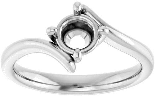 14K White  5.8 mm Round Solitaire Engagement Ring Mounting (3)
