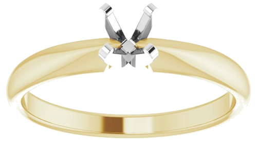 Sužadėtuvių Žiedas „Solitaire“ 14k yellow/white gold Round 4.1mm (3)