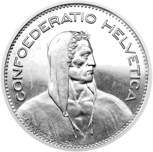 5 Frankai Herdsman Šveicarija (1931-1969) sidabrinė moneta (1)