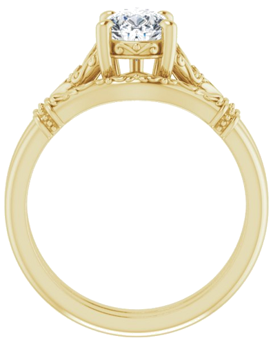 Sužadėtuvių Žiedas „Sculptural“ 18k yellow gold Pear 8mm x 6mm (7)