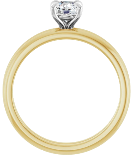 Sužadėtuvių Žiedas „Solitaire“ 14k yellow/white gold Round 5.2mm (7)