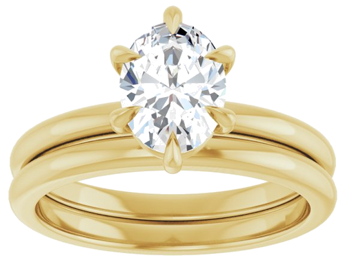 14K Yellow 8x6 mm Oval Solitaire Engagement Ring Mounting (8)