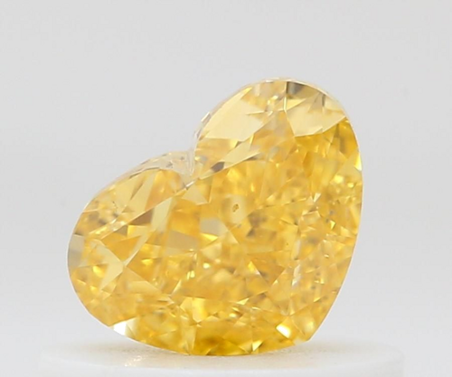 0.5 carat Fancy Vivid Orangey Yellow-VS1 Natūralus Heart Deimantas (1)