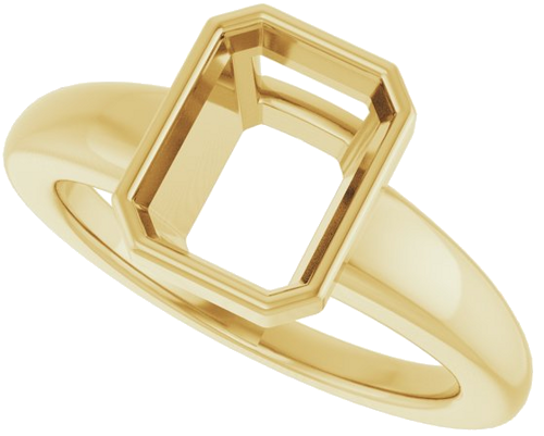 Sužadėtuvių Žiedas „Bezel-Set Solitaire“ 10k yellow gold Emerald 8.5mm x 6.5mm (5)