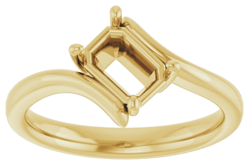 Sužadėtuvių Žiedas „Solitaire Bypass“ 14k yellow gold Emerald 7mm x 5mm (3)