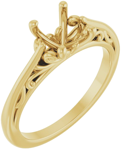 Sužadėtuvių Žiedas „Solitaire“ 14k yellow gold Oval 8mm x 6mm (1)