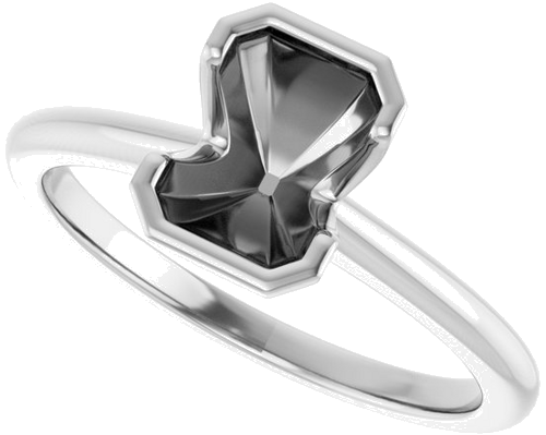 Sužadėtuvių Žiedas „Half-Bezel“ 14k white gold Emerald 7mm x 5mm (5)