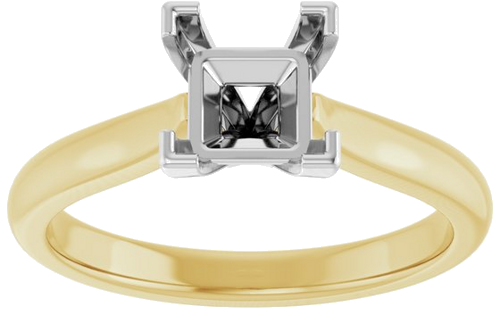 Sužadėtuvių Žiedas 14k yellow/white gold Square 5.5mm (3)