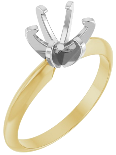 14K Yellow White 6.4 mm Round Engagement Ring Mounting (1)