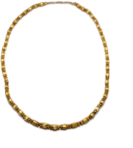 Glass and gold foil talismanic bead necklace, Silk Road, Central Asia, 2nd Millennium AD (1)