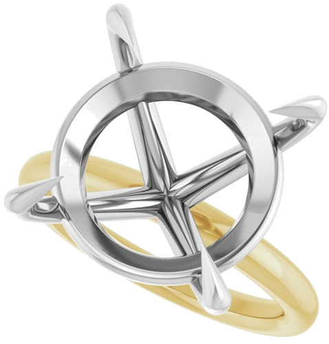 Sužadėtuvių Žiedas „Claw-Prong Solitaire“ 14k yellow/white gold Round 16mm (5)