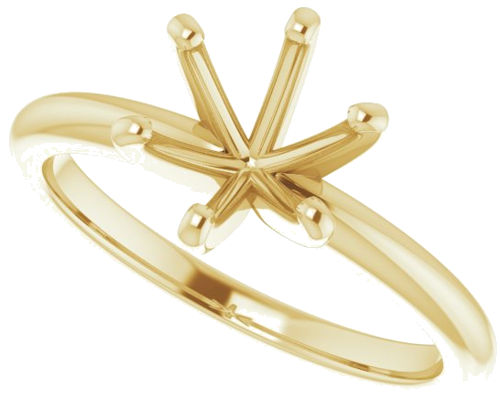 Sužadėtuvių Žiedas „Solitaire“ 585 Geltonojo Aukso Round 7.4mm (5)