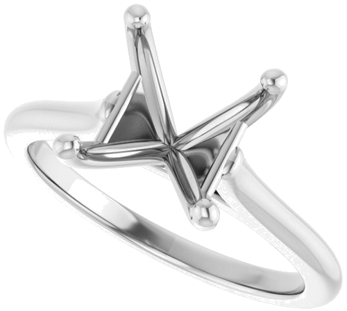 Sužadėtuvių Žiedas „Accented“ 14k white gold Asscher 8mm (5)