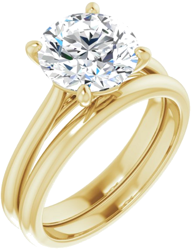 14K Yellow 8.8 mm Round Solitaire Engagement Ring Mounting (6)