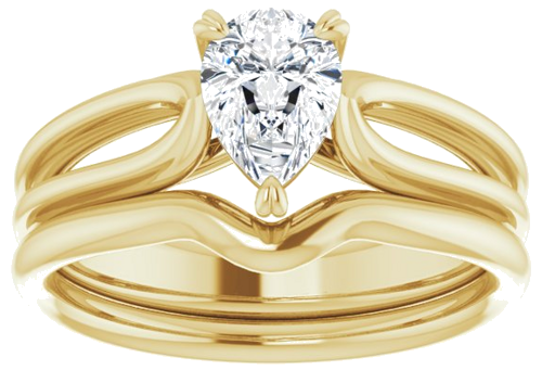 Sužadėtuvių Žiedas „Solitaire“ 585 Geltonojo Aukso Pear Shape 7mm x 5mm (8)