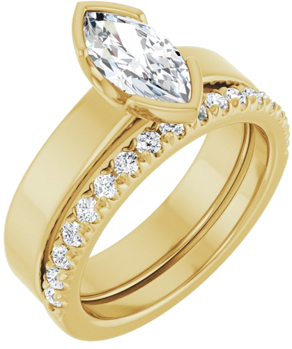 Sužadėtuvių Žiedas „Half-Bezel Solitaire“ 14k yellow gold Marquise 10mm x 5mm (6)