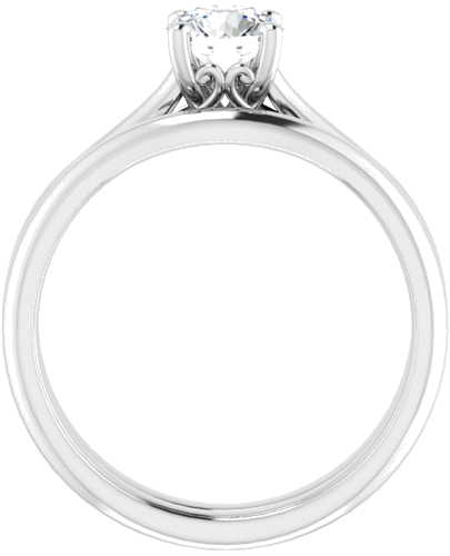Platinum  5.5 mm Round Solitaire Engagement Ring Mounting (7)
