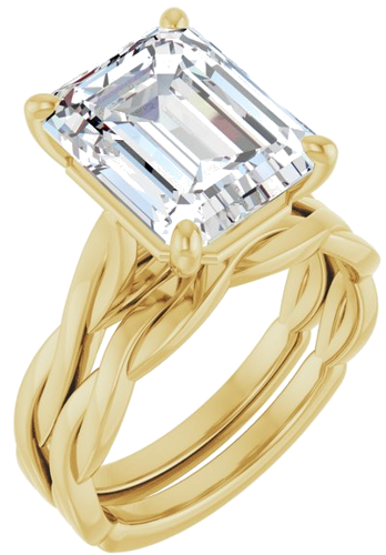 Sužadėtuvių Žiedas „Infinity-Inspired“ 14k yellow gold Emerald 11mm x 9mm (6)