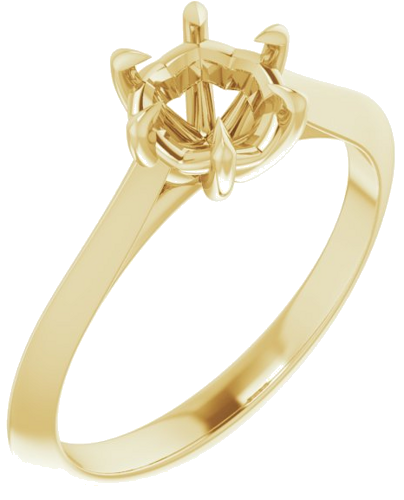 Sužadėtuvių Žiedas „Claw-Prong Solitaire“ 10k yellow gold Round 6mm (1)