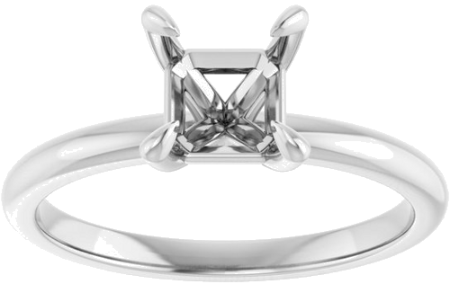 Sužadėtuvių Žiedas „Solitaire“ 585 Baltojo Aukso Asscher 6mm (3)