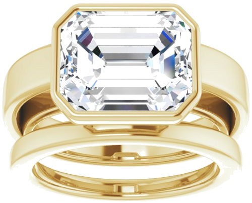 Sužadėtuvių Žiedas „Bezel-Set Solitaire“ 14k yellow gold Emerald 11mm x 9mm (8)
