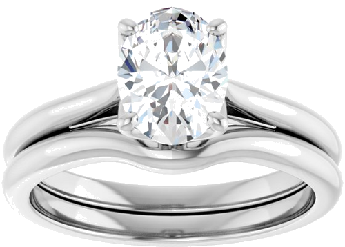 14K White  8x6 mm Oval Solitaire Engagement Ring Mounting (8)