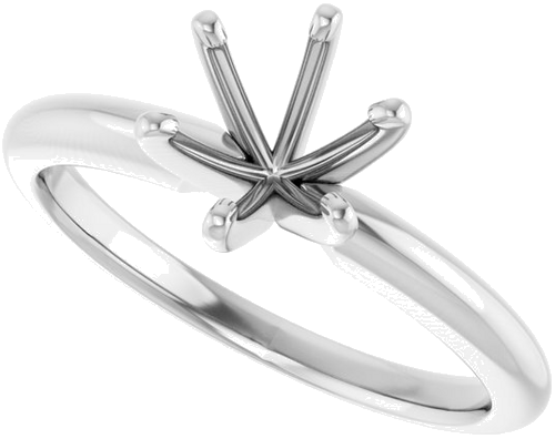 Sužadėtuvių Žiedas „Solitaire“ 950 Platinos Round 6mm x 6.6mm (5)