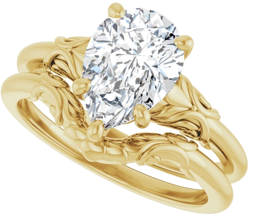 Sužadėtuvių Žiedas „Solitaire“ 14k yellow gold Pear 10mm x 7mm (10)