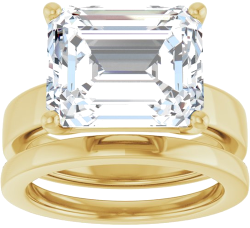 Sužadėtuvių Žiedas 14k yellow gold Emerald 12mm x 10mm (8)