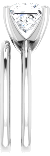 Platinum  7.5 mm Square Solitaire Engagement Ring Mounting (9)