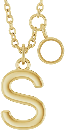 Pakabukas „Accented Initial“ 14k yellow gold Round 3mm (1)