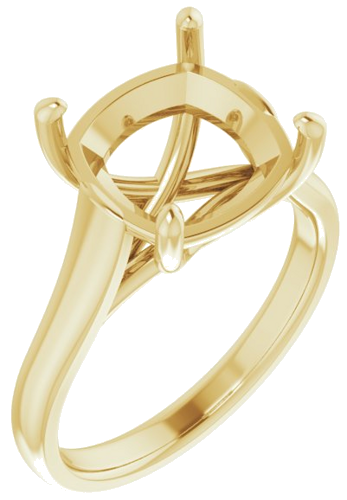 Sužadėtuvių Žiedas „Solitaire“ 14k yellow gold Cushion 10mm (1)