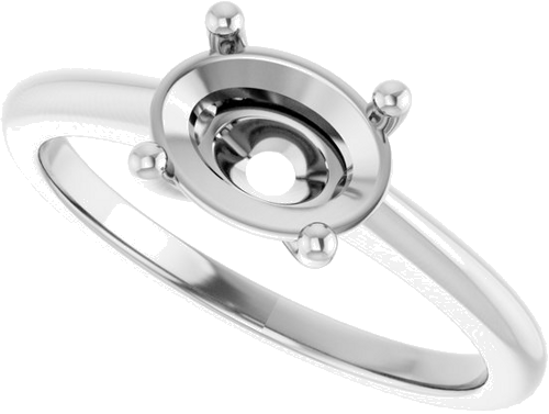 Sužadėtuvių Žiedas „Solitaire“ 950 Platinos Oval 8mm x 6mm (5)