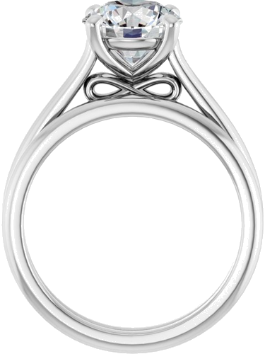 Sužadėtuvių Žiedas „Accented Infinity-Inspired“ 14k white gold Round 8mm (7)