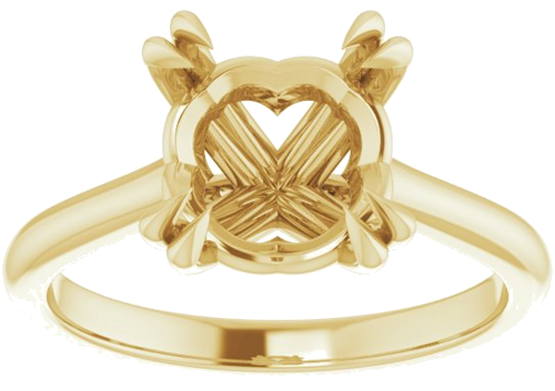 14K Yellow 9.4 mm Round Solitaire Engagement Ring Mounting (3)