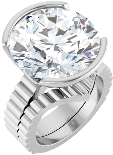 Sužadėtuvių Žiedas „Half-Bezel Solitaire“ 925 Sidabro Round 16mm (6)