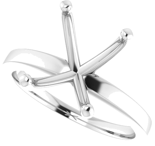 14K White 10x8 mm Emerald Solitaire Engagement Ring Mounting (5)