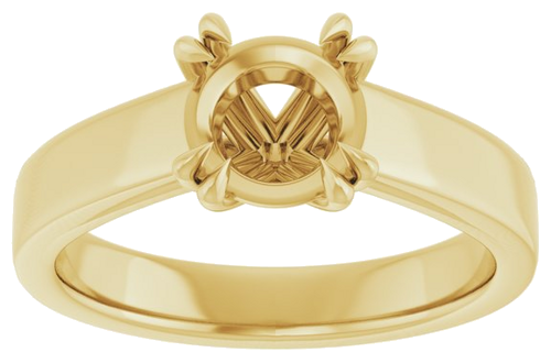 14K Yellow 7 mm Round Engagement Ring Mounting (3)