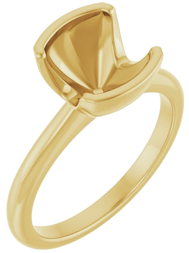 Sužadėtuvių Žiedas „Half-Bezel“ 14k yellow gold Cushion 8mm (1)