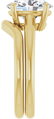 Sužadėtuvių Žiedas „V-End Prong“ 14k yellow gold Oval 10mm x 8mm (9)
