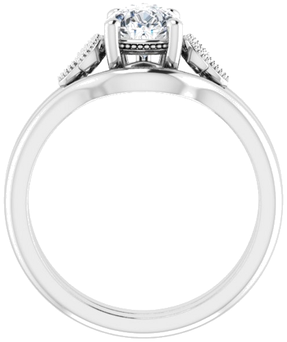 Sužadėtuvių Žiedas „Solitaire“ 14k white gold Pear 8mm x 6mm (7)