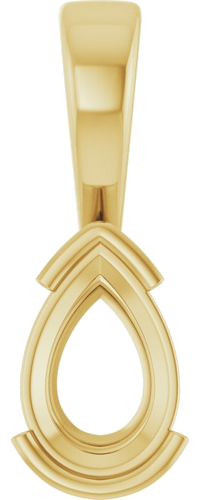 Pakabukas „Half-Bezel Solitaire Charm“ 14k yellow gold Pear 9mm x 6mm (1)
