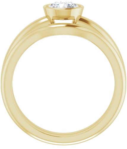 Sužadėtuvių Žiedas „Bezel-Set Solitaire“ 750 Geltonojo Aukso Round 5.5mm (7)