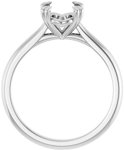 14K White 9x7 mm Oval Solitaire Engagement Ring Mounting (2)